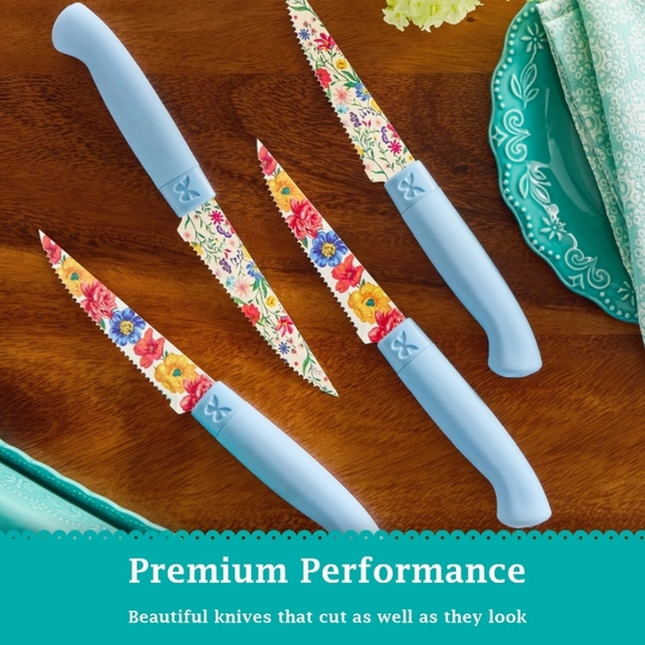 ❤️ New Pioneer Woman Prairie Cowboy  Grill Steak Pan with Steak Knifes - Picture 6 of 10